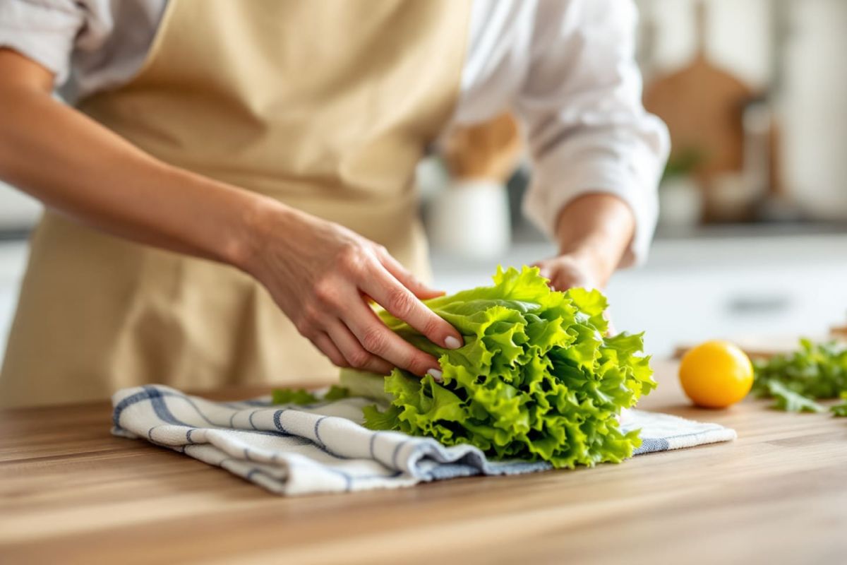 Adieu l'essoreuse : la méthode du torchon pour des salades croquantes