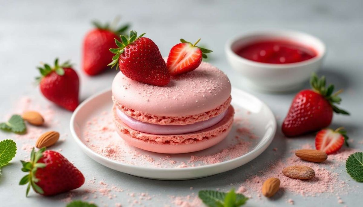 Macaron géant aux fraises : un délice incontournable