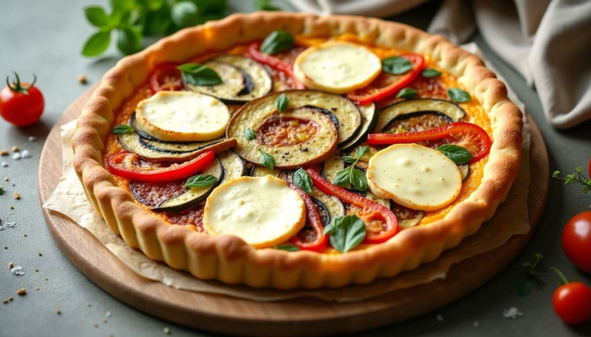 Quiche légère à la mozzarella et ratatouille