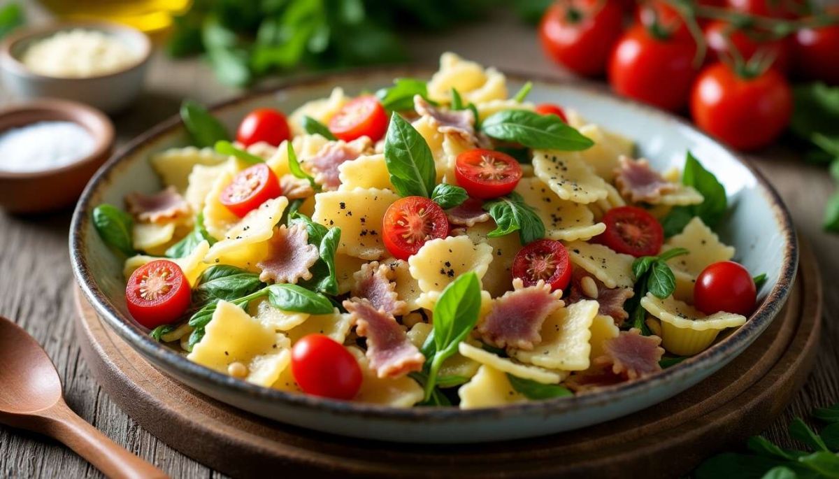 Salade de pâtes à l’italienne au jambon cru : recette facile et savoureuse