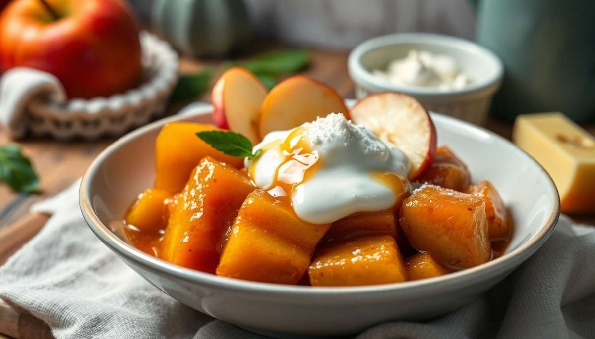 Yaourt aux pommes caramélisées : un délice réconfortant à la maison