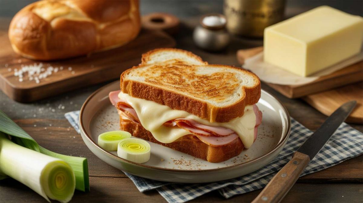 Redécouvrez le croque-monsieur avec poireaux et fromage frais