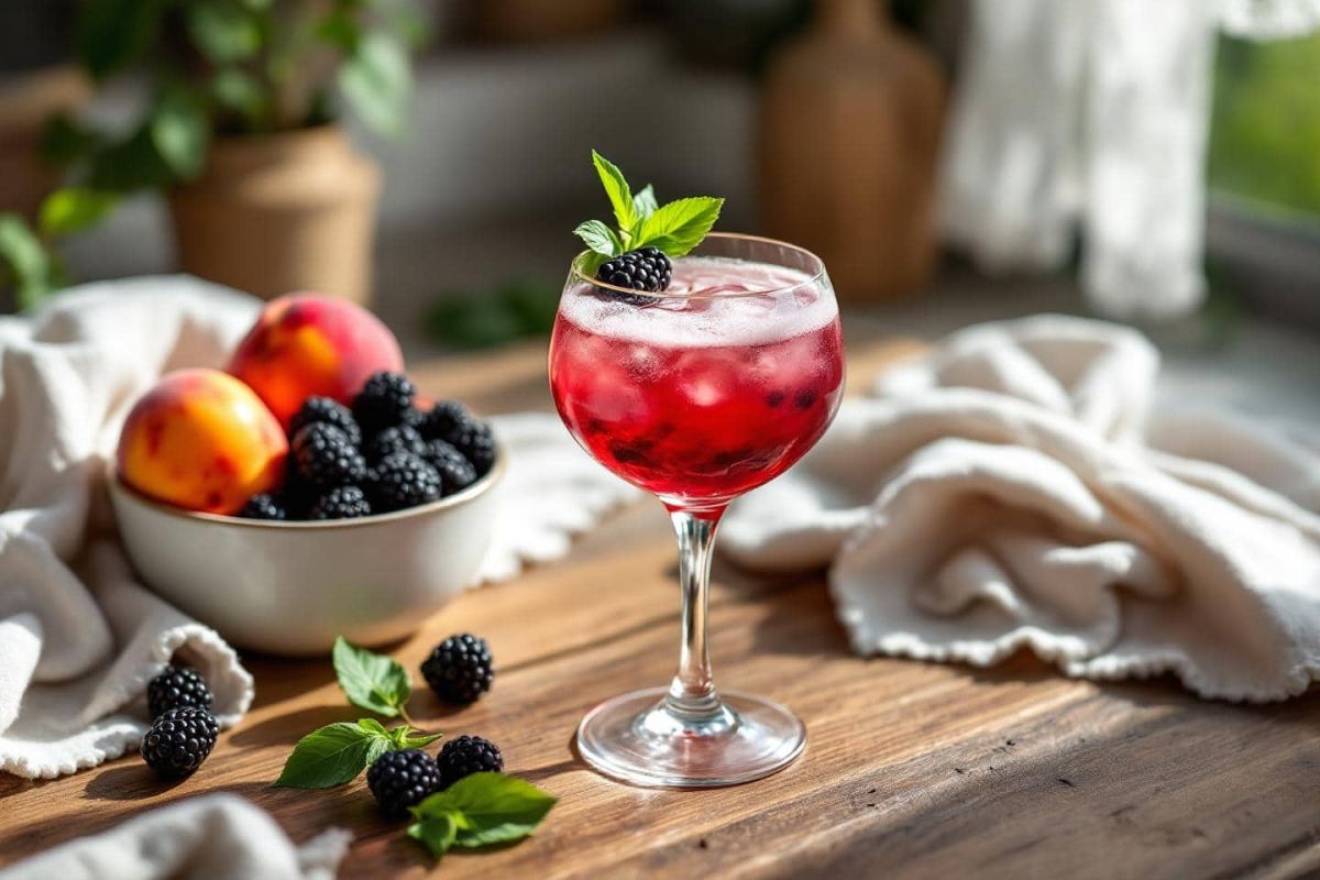 Un cocktail d'été chic : savourez le gin basilic-mûres