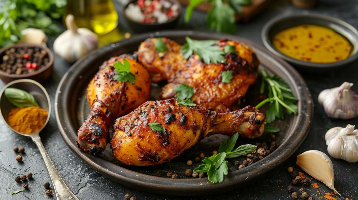 Un délice exotique : cuisse de poulet au curry au four