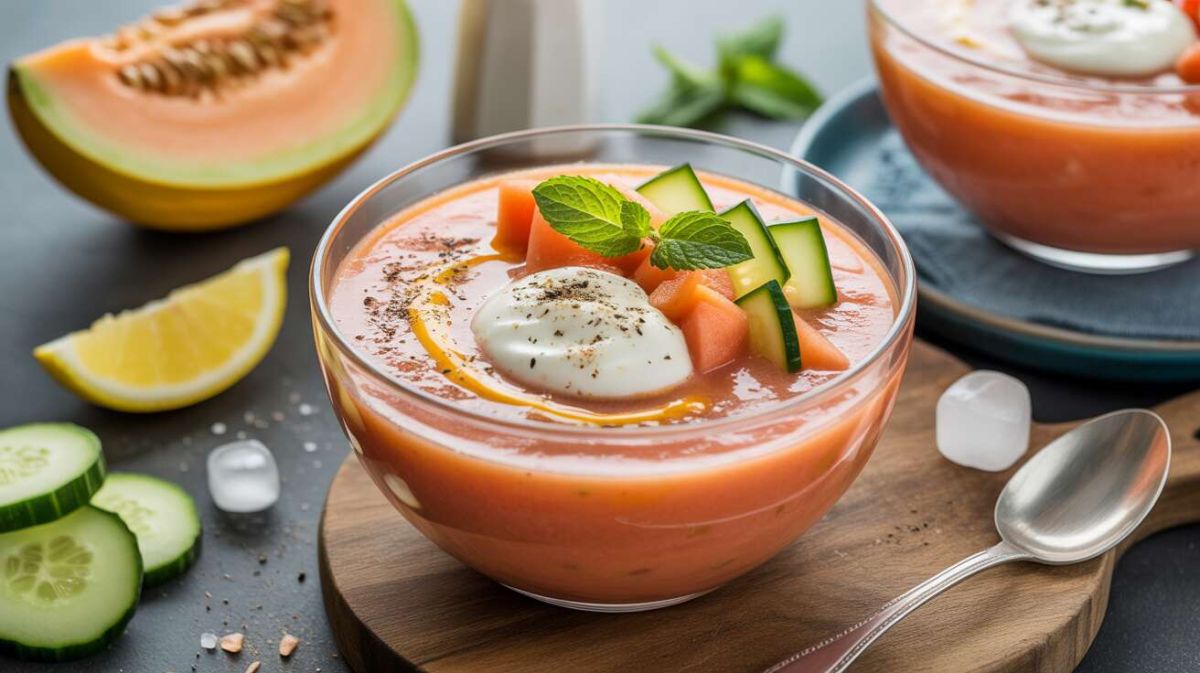Un gazpacho léger au melon pour l'été : votre allié contre la rétention d'eau