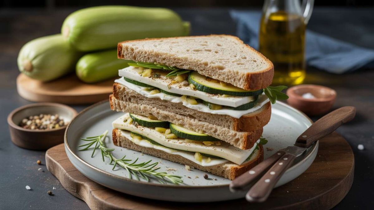 Un sandwich de courgettes et fromage frais pour des repas légers et gourmands