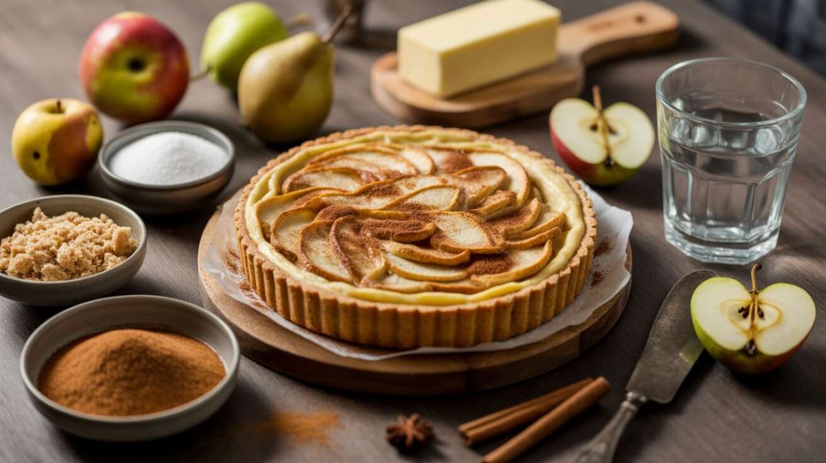 Une tarte rustique au goût authentique : pommes, poires et cannelle