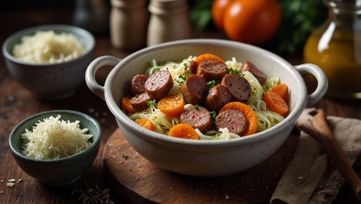 Plongée dans les saveurs rustiques avec des saucisses au chou au Cookeo