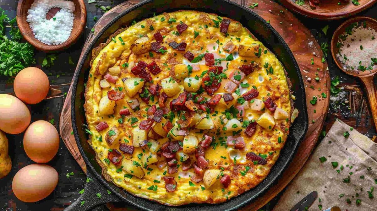 L'omelette parfaite aux pommes de terre et lardons : un régal à votre table