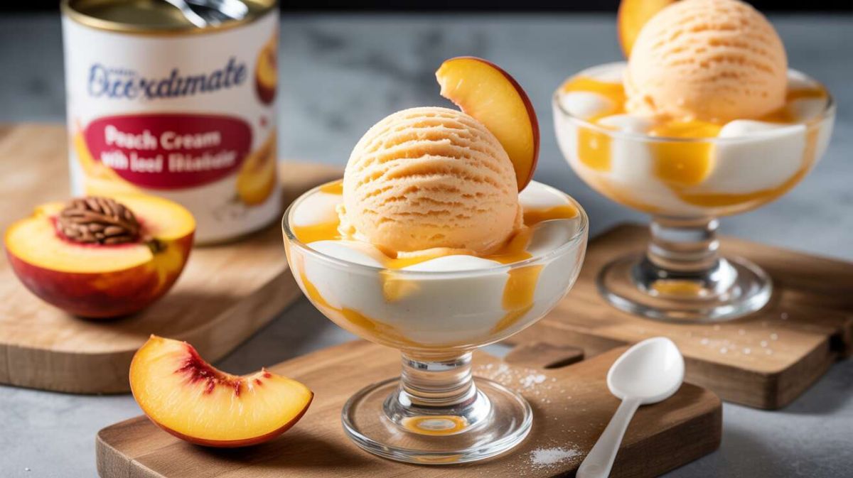 Savourez l'été avec cette glace à la pêche facile sans sorbetière