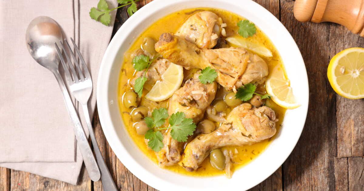 Un poulet aux olives et citron confit pour une soirée réussie