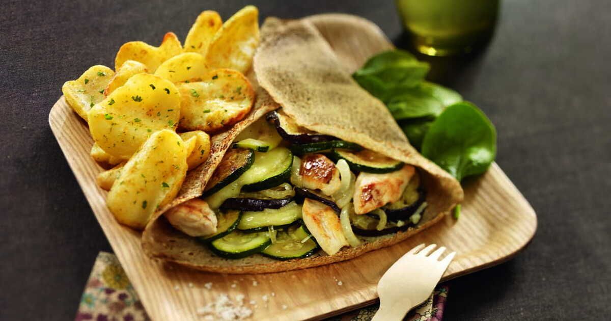 Galette de sarrasin poulet-courgette
