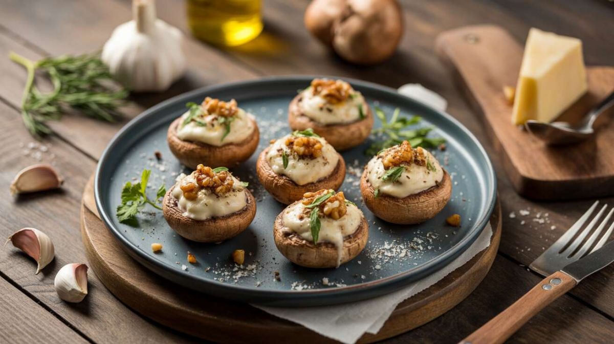 Une délicieuse aventure culinaire avec des champignons farcis au fromage frais