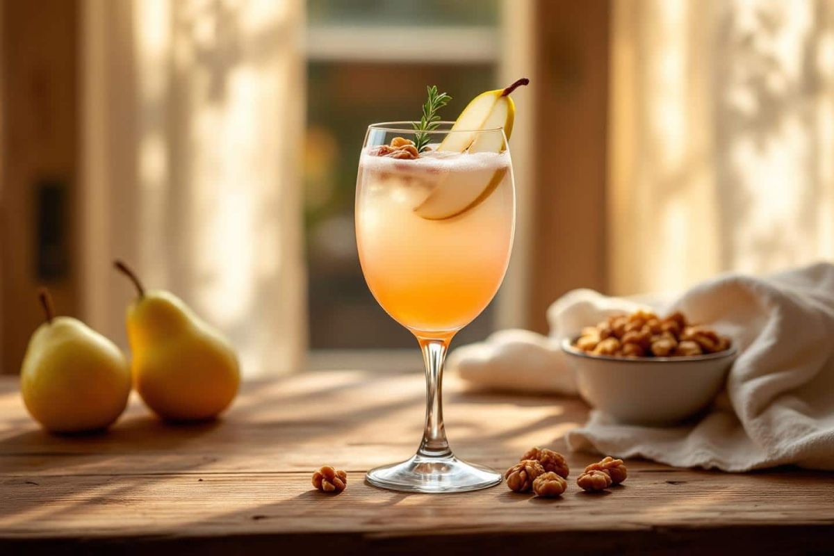 La sangria blanche poire et noix, un cocktail chaleureux pour l'automne