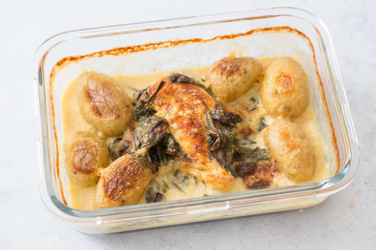 Poulet aux épinards et parmesan